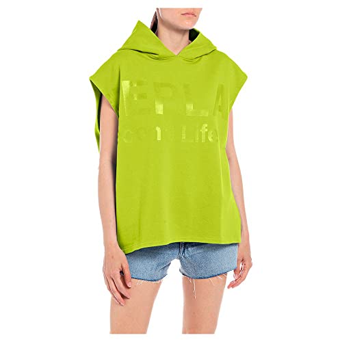 Replay Damski sweter W3635A, 636 Lime Green, M, 636 limonkowa zieleń, M