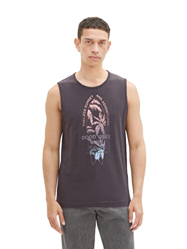 TOM TAILOR Męski tank top 1038660, 10899-Tarmac Grey, S, 10899 - Tarmac Grey, S
