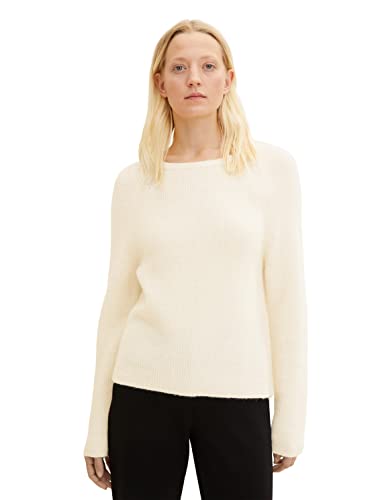 TOM TAILOR Damski Sweter Basic 1034057, 30265 - Soft Buttercream Melange, XL