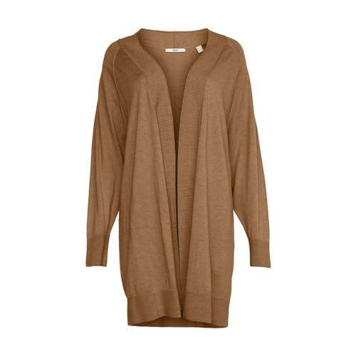 ESPRIT Długi, otwarty kardigan, 235/karmel., M