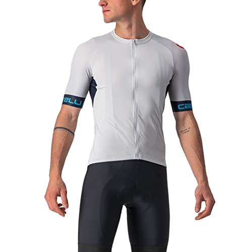 CASTELLI Męski T-shirt wejściowy VI Jersey, srebrno-szary/niebieski/Sky, XXL