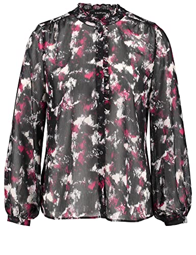 TAIFUN Damska bluzka 260025-11237, czarna wzorzysta, 36, Czarny wzór, 36