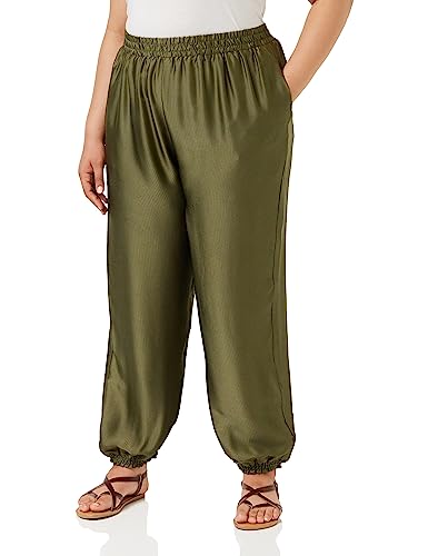 CITY CHIC Damskie spodnie plus size Relaxed Class Casual, Khaki, 40-Du?e rozmiary