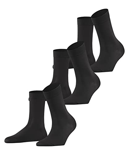 FALKE Kobiety Skarpety Cotton Touch 3-Pack W SO Bawełna jednokolorowe 3 Pak, Szary (Anthracite 3529), 35-38