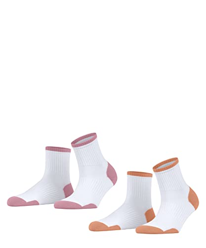 ESPRIT Kobiety Krótkie skarpety Active Tennis 2-Pack W SSO Trwała Organiczna Bawełna jednokolorowe 2 Pak, Biały (White 2000), 39-42