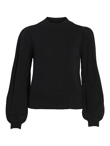 Vila Damska bluzka z długim rękawem High Neck, czarny, XS