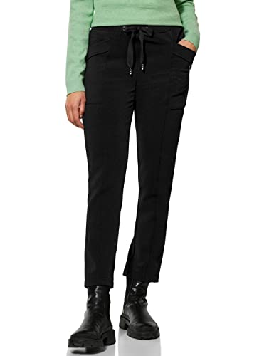 Street One Damskie spodnie do biegania A375848 Loose, czarne, W38/L28, czarny, 38W / 28L