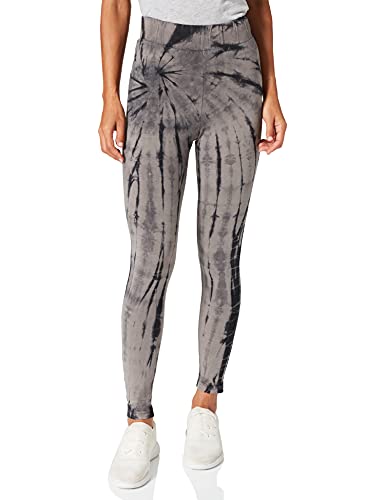 Urban Classics Damskie legginsy z bawełny Tie Dye High Waist, czarny/asfalt., 5XL