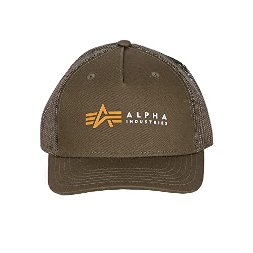 Alpha Industries Alpha Label Trucker Cap czapka męska, ciemnooliwkowy, jeden rozmiar