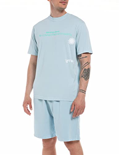 Replay Męski t-shirt M6591, 109 Aegean Sky, XL, 109 Aegean Sky, XL