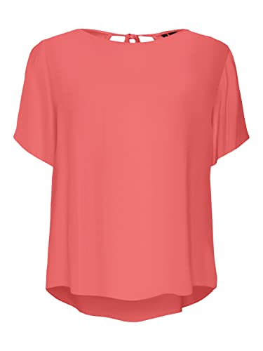 VERO MODA Women's VMMENNY SS WVN GA Top, Ge Peach, S, ge peach, S