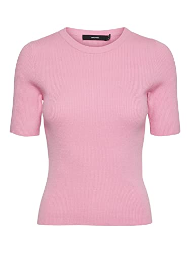 VERO MODA Women's VMGOLD Rib SS O-Neck Open Back TOP sweter, cukierki, L, cukierek, L