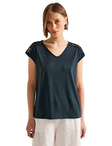 Street One Damska koszulka koronkowa, Cool Vintage Green, 40