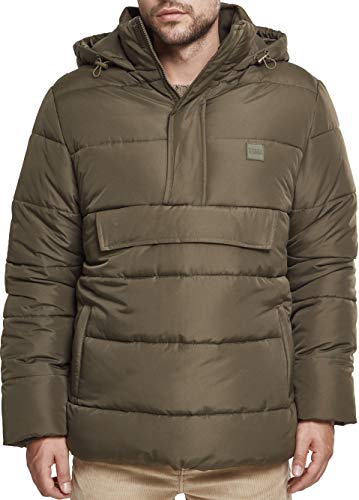 Urban Classics Kurtka męska Pull Over Puffer Jacket, Zielony (Dark-Olive 00551), L