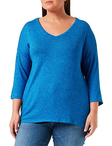 Bestseller A/S Damski sweter VMBRIANNA 3/4 Boo REP, Beaucoup Blue/Detail:W. French Blue Melange, M, Beaucoup Blue/Detail:w. French Blue Melange, M
