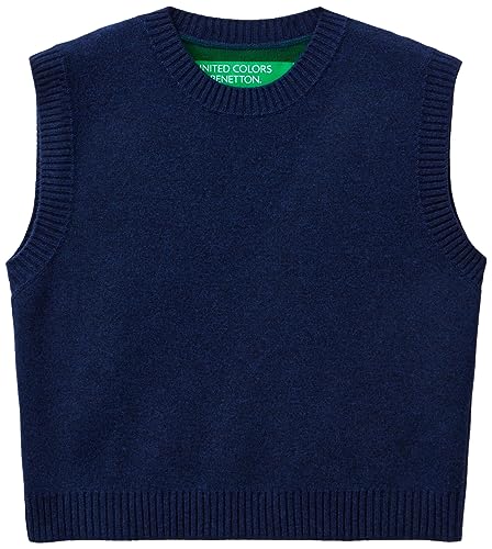 United Colors of Benetton Kamizelka damska sweter, Ciemnoniebieski 73c, S