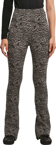 Urban Classics Damskie legginsy z wysokim stanem zebra Boot Cut, Asphalt/czarny., 4XL