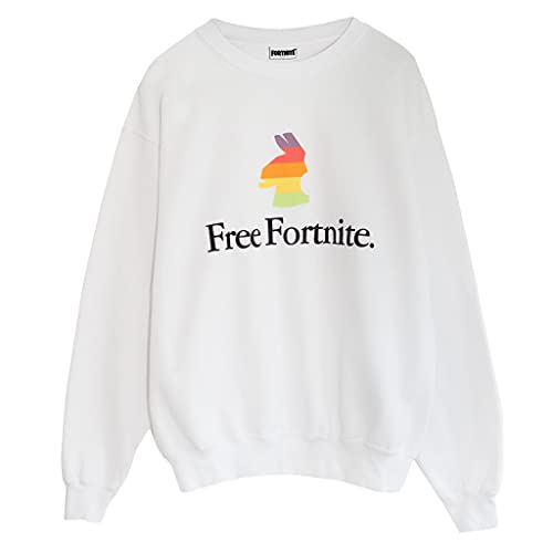 Popgear Damska bluza Free Fortnite tęczowa lama Boyfriend Fit z kapturem Boyfriend Fit