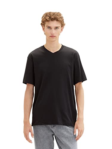 TOM TAILOR Denim Koszulka męska 1036449, 2999 - czarna, S, 2999 - Black, S