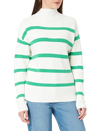 Vila Damski sweter Viril Mockneck L/S Knit Rib Top-Noos, biały, XXL