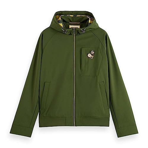 Scotch & Soda Męska kurtka z kapturem Classic Hooded Soft-Shell, Field Green 4876, M