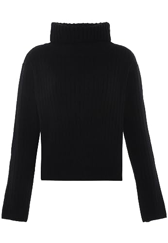 Blonda Damski sweter z golfem z długimi rękawami, akryl czarny, rozmiar XL/XXL, czarny, XL