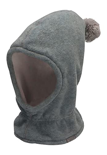 Sterntaler - Czapka chłopięca z podszewką czapka zimowa czapka z pomponem mikropolar, srebrno-szary melanż - 4521645, SREBRO MELIOWANE, 47