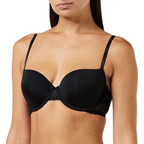Calvin Klein Damski biustonosz balcon z podszewką balcon, Czarny, 85B