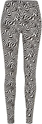 Urban Classics Damskie legginsy Soft AOP, dostępne w wielu różnych kolorach, rozmiary XS-5XL, Psychodeliczny czarny, 3XL