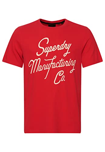 Superdry Koszulka męska z nadrukiem, Rebel Red, XS