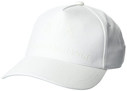 Armani Exchange Damska czapka z daszkiem z logo, biały, Rozmiar uniwersalny