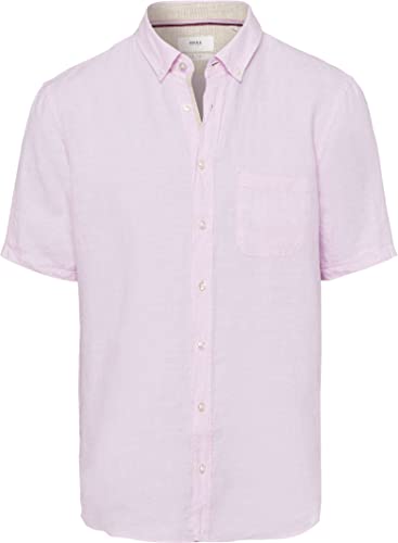 BRAX Męska koszula lniana Dan U AIRWASHED Linen z krótkim rękawem, Optimism, L, Optimism, L