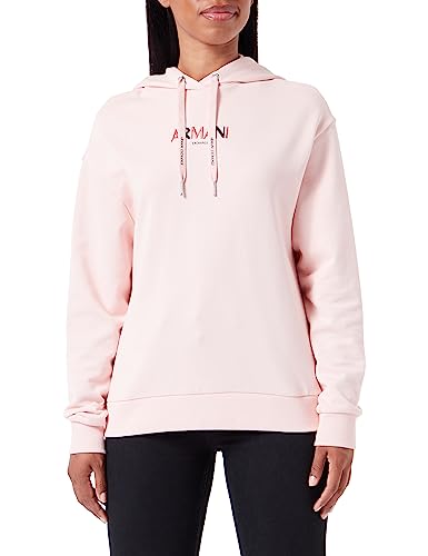 Armani Exchange Damska bluza z kapturem z logo Capsule French Terry, Rosa, M