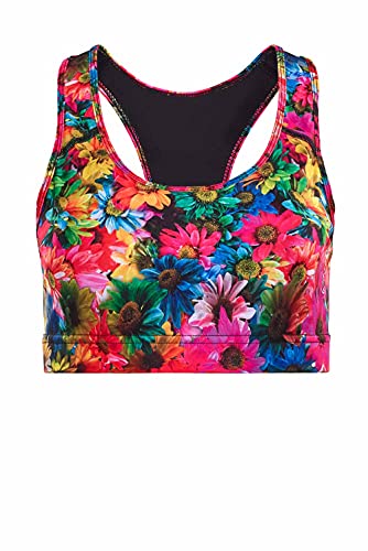WINSHAPE Damski biustonosz sportowy, Rainbow-flowers, XL