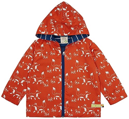 loud + proud Dziecięca kurtka wodoodporna unisex, certyfikat GOTS kurtka przejściowa, terakota, 122/128, Terracotta, 122-128