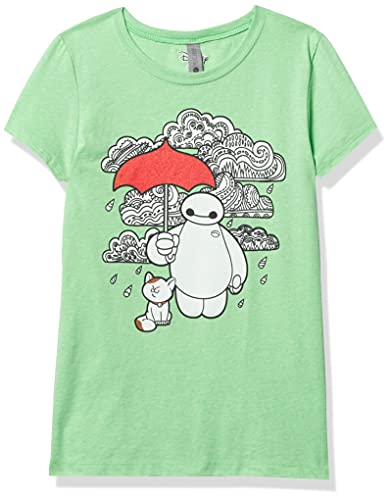 Disney Big Hero Six wzorzysta koszulka dziewczęca Baymax Heather Crew, Zielone jabłko, XS