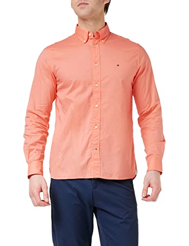Tommy Hilfiger Męska koszula Flex Poplin Rf Casual, Brzoskwinia zmierzch, XXL