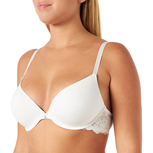 women'secret Damski gorgeous Push-Up biustonosz z mikrofibry koronka, żółty/biały, 75D, żółty/biały, 75D