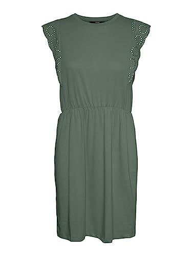VERO MODA Sukienka damska VMHOLLYN SL LACE Short Dress NOOS, Laurel Wreath, S, Laurel Wreath, S