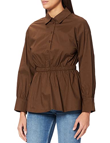 Comma CI Damska bluzka z długim rękawem, 8591 Brązowy, 36