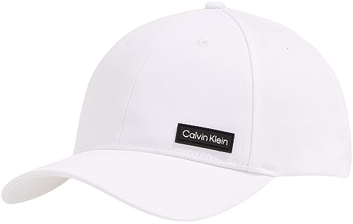 Calvin Klein Męska czapka Essential Patch BB, jasnobiała, OS, Jasnobiały, Rozmiar uniwersalny