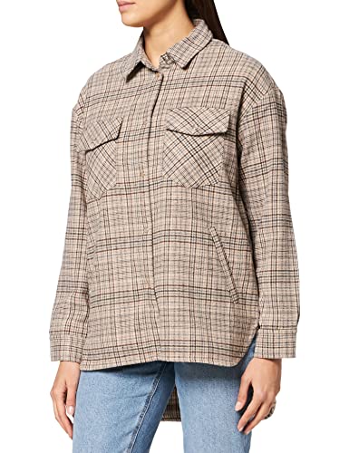 Springfield Kurtka damska w kratkę, Ciemny brąz, S