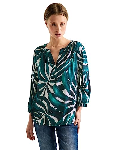 Street One Damska tunika bluzka Floral, Lagoon Green, 34