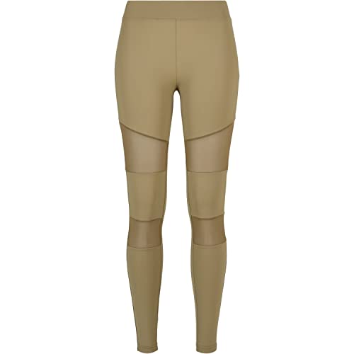 Urban Classics Damskie legginsy Tech Mesh, Khaki, S