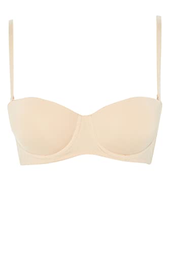 DeFacto Bralette koronkowy biustonosz damski - miękki i oddychający biustonosz (beżowy, 90/B), beżowy, 90B