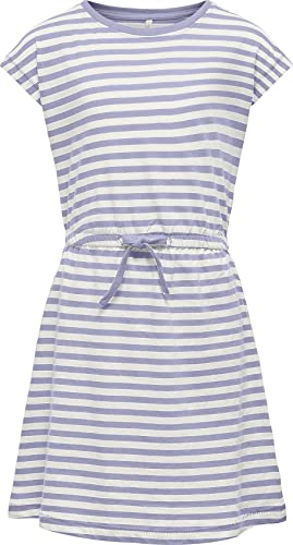 ONLY Dziewczęca sukienka Konmay S/S Dress Box Noos JRS, Cosmic Sky/Stripes:Cloud Dancer, 122/128 cm