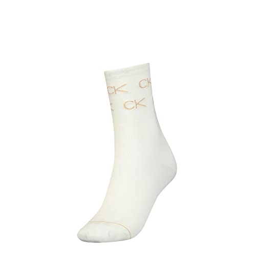 Calvin Klein Damskie skarpety Lurex Gift Box Casual Sock, Off White, rozmiar uniwersalny