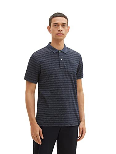 TOM TAILOR Męska koszulka polo, 1036445, granatowa (Navy Streaky Grindle), XXL, 19924 – Navy Streaky Grindle, XXL