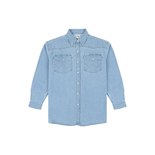 Wrangler Damska koszulka Jumbo, Light Vintage Indigo, S