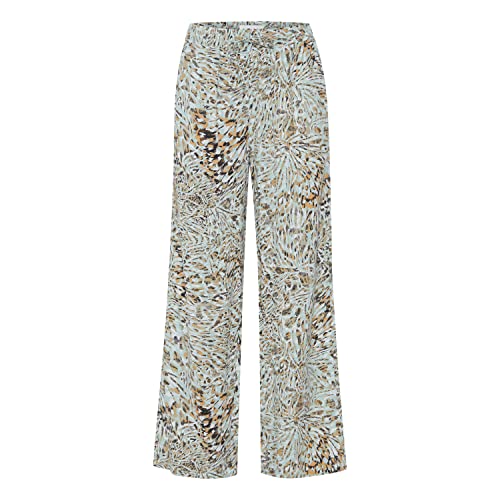 ICHI Damskie spodnie swobodne, 202004/Eggshell Blue Aop, 42